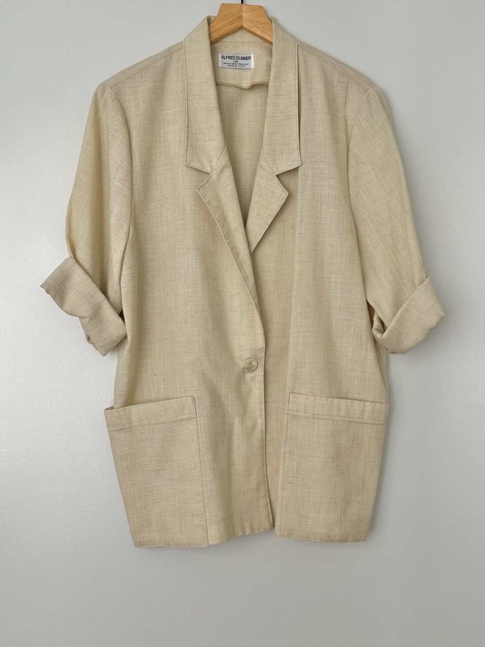 Vintage Linen Blazer - Beige